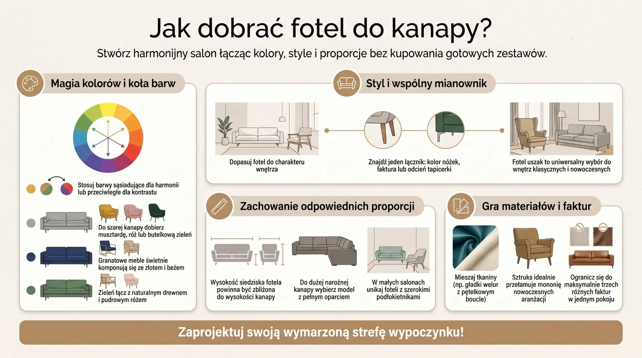 Jak dobrać fotel do kanapy?