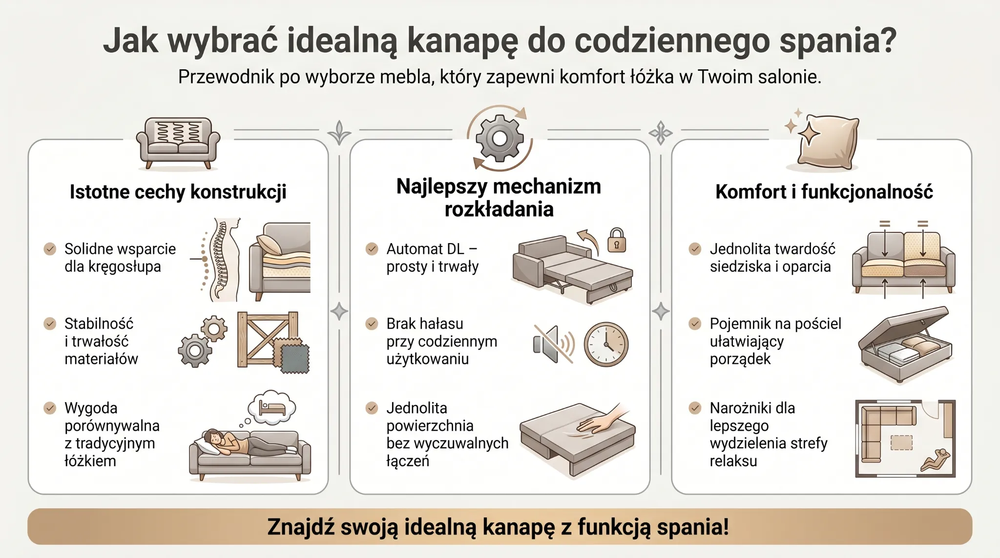 Jak wybrać idealną kanapę do codziennego spania?