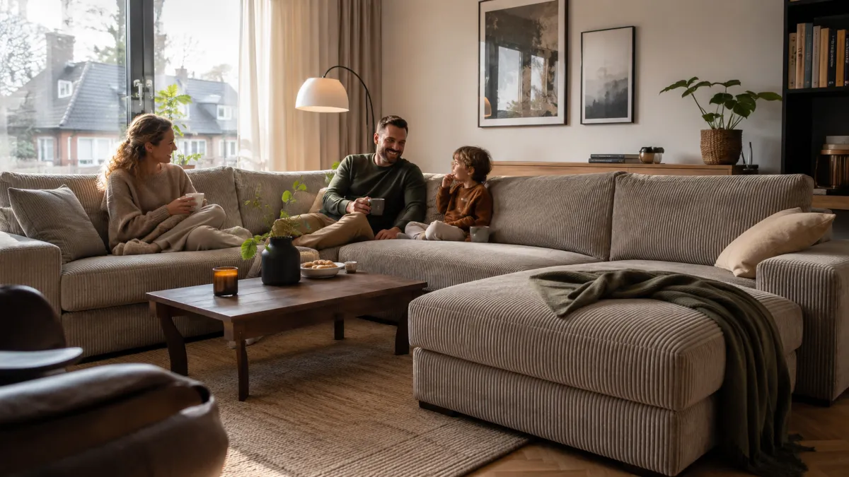 Do jakiego wnętrza pasuje narożnik ze sztruksu? Inspiracje do modnych aranżacji salonu
