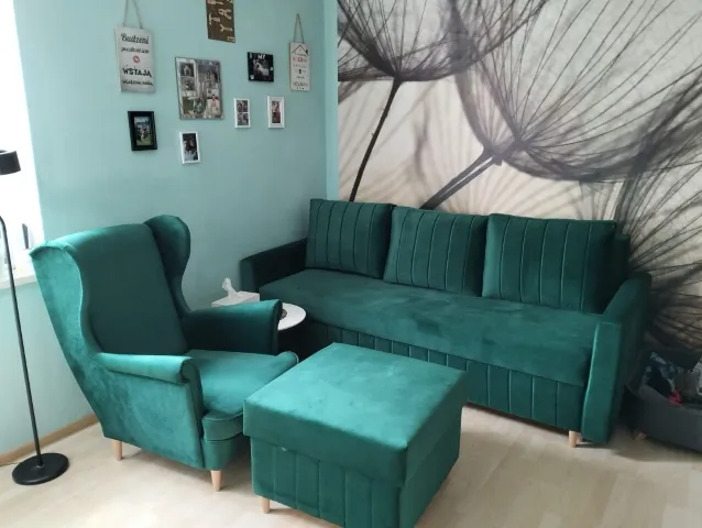 Kanapa i Pufa Malmo + Fotel Uszak Pasy - Kronos 19