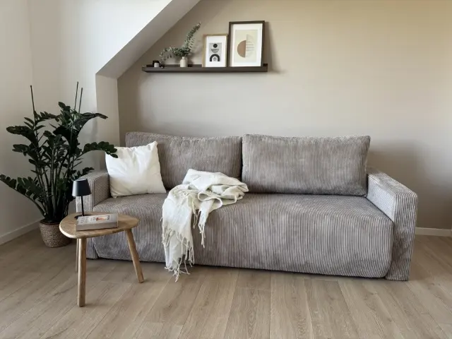 Kanapa Bergamo beżowa sztruks Poso 02
