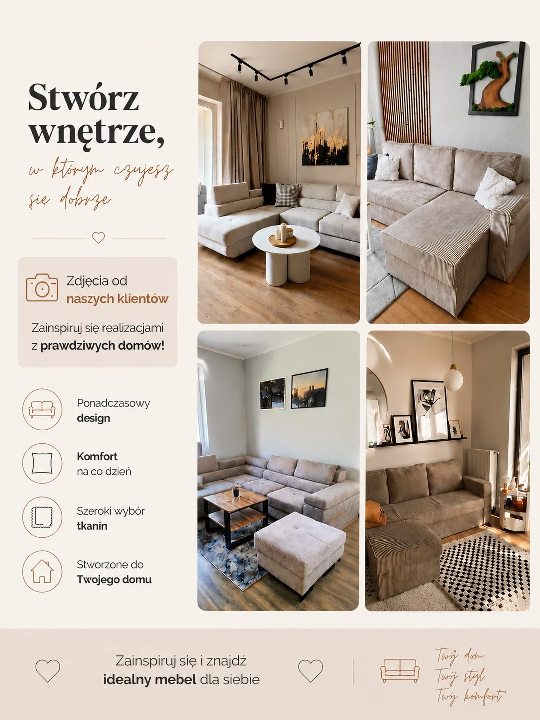 Aranżacje mebli na zdjęciach od Klientów
