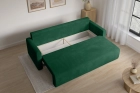 Kanapa sofa z funkcją spania welurowa Bergamo butelkowa zieleń Monolith
