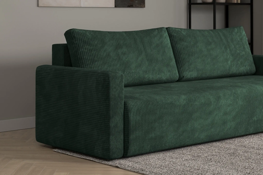 Kanapa sofa 3-osobowa z funkcją spania Bergamo butelkowa zieleń Poso