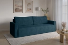 Granatowa kanapa sofa z funkcją spania do salonu Bergamo welur Monolith