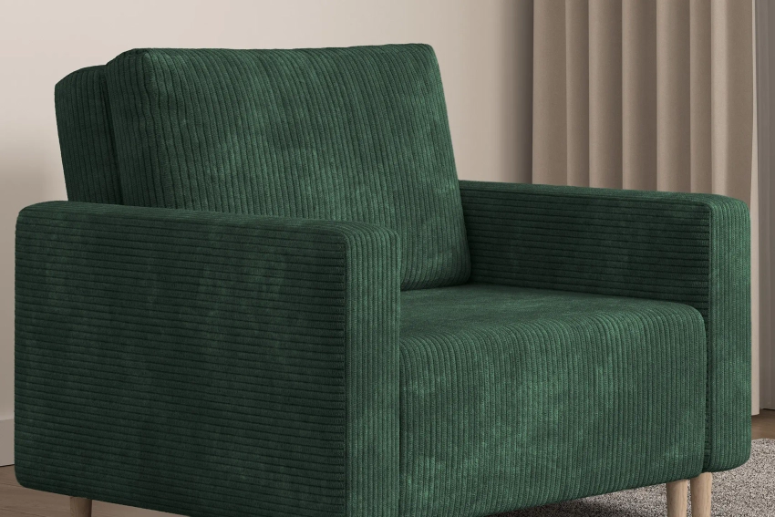 Zielona sofa amerykanka 1-osobowa rozkładana do spania Luna 1 Poso