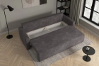 Szara rozkładana kanapa sofa do salonu Bergamo sztruks Poso