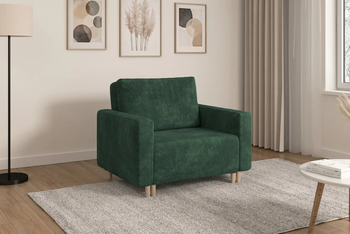 Zielona sofa amerykanka 1-osobowa rozkładana do spania Luna 1 Poso