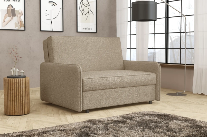 Amerykanka Alex 2 rozkładana sofa z funkcją spania w tkaninie boucle