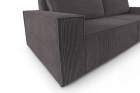Sofa sztruksowa z funkcją spania szara kanapa rodzinna do salonu Como Poso