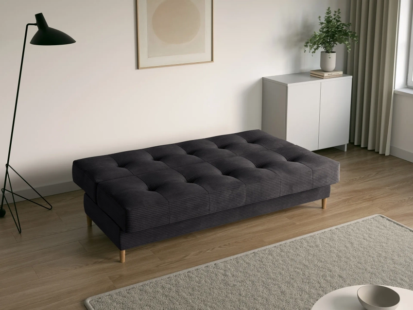 Wersalka rozkładana sofa Nadia z funkcją spania w welurze Poso typu sztruks