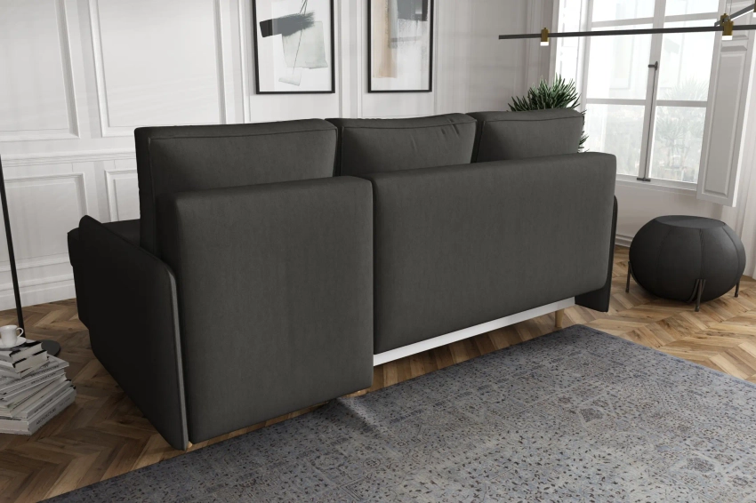 Narożnik Milano sofa rozkładana z funkcją spania w tkaninie welurowej