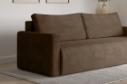 Brązowa rozkładana kanapa sofa do salonu Bergamo welur Monolith