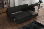 Narożnik Skandynawski sofa rozkładana z funkcją spania w delikatnej tkaninie welurowej