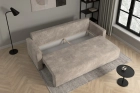 Beżowa kanapa sofa 3-osobowa rozkładana do salonu Bergamo sztruks Poso