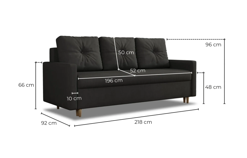 Kanapa Skandynawska minimalistyczna sofa rozkładana z funkcją spania w tkaninie welurowej