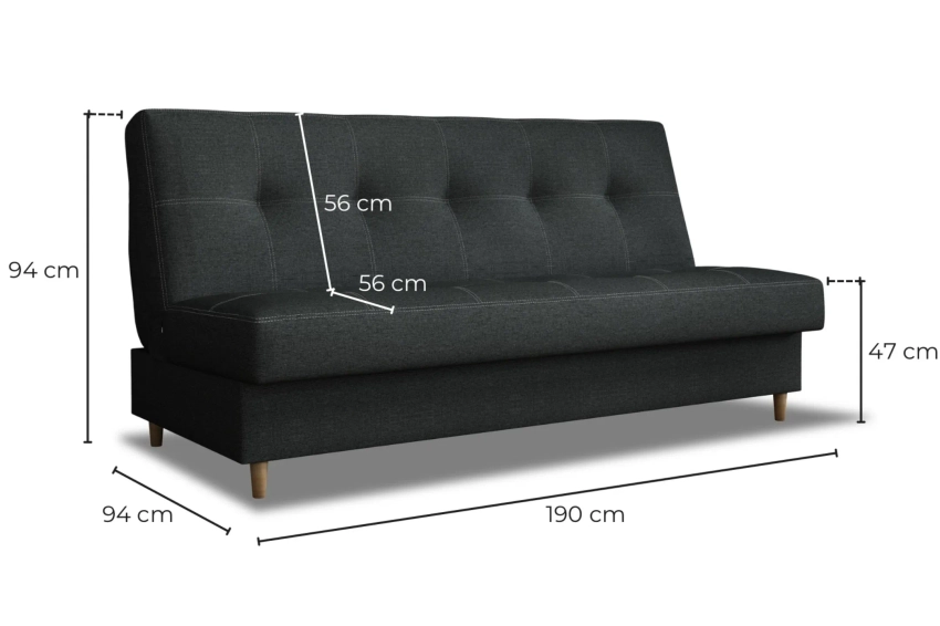 Wersalka z funkcją spania sofa Nadia plecionka, sztruks, boucle, welur