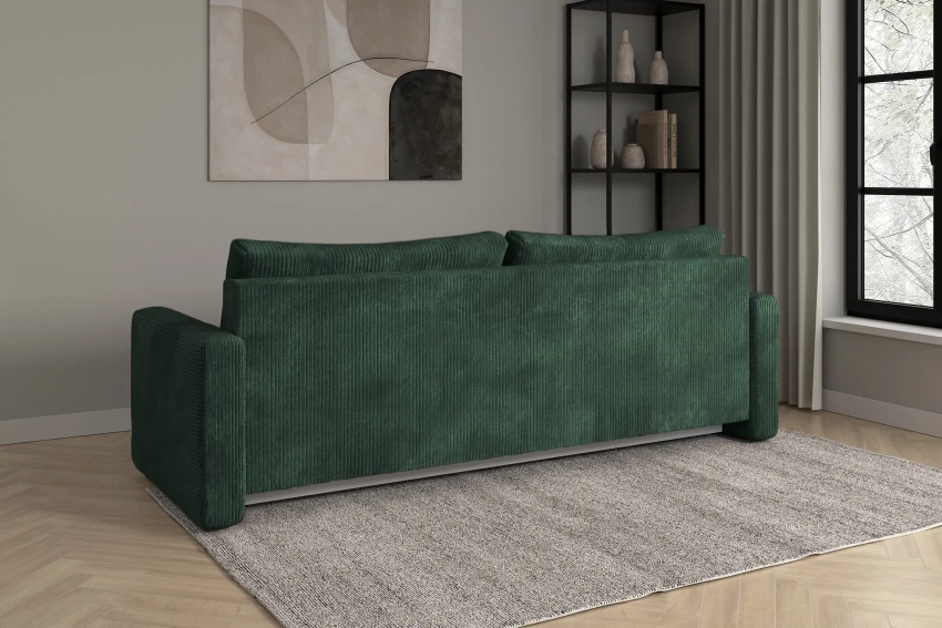 Kanapa sofa 3-osobowa z funkcją spania Bergamo butelkowa zieleń Poso