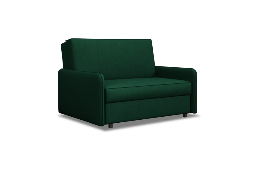 Dwuosobowa sofa amerykanka z pojemnikiem Alex 2 w zielonym welurze Kronos