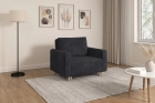 Ciemnoszara sofa amerykanka 1-osobowa rozkładana do spania Luna 1 Poso