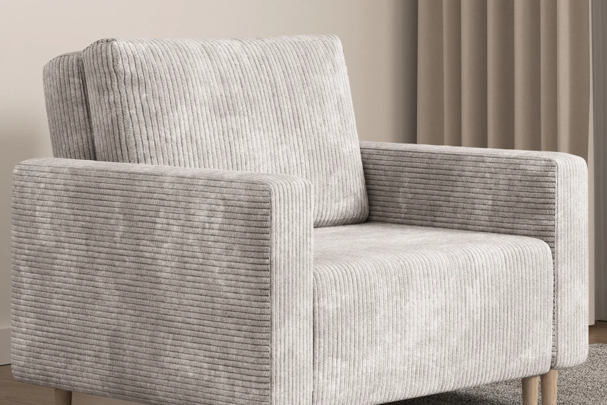 Sofa amerykanka 1-osobowa kremowa z funkcją spania Luna 1 Poso