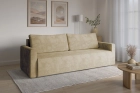 Beżowa kanapa sofa 3-osobowa z funkcją spania Bergamo welur Monolith