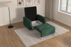 Zielona sofa amerykanka 1-osobowa rozkładana do spania Luna 1 Poso