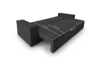 Kanapa rozkładana ciemnoszara do salonu sofa z pojemnikiem Como Poso