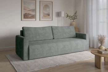 Szara rozkładana kanapa sofa do salonu welurowa Bergamo Monolith