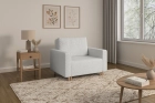 Amerykanka 1-osobowa szara biel sofa rozkładana z pojemnikiem Luna 1 Lambi
