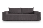 Sofa sztruksowa z funkcją spania szara kanapa rodzinna do salonu Como Poso