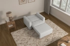 Amerykanka 1-osobowa szara biel sofa rozkładana z pojemnikiem Luna 1 Lambi