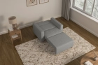 Amerykanka 1-osobowa szara sofa z funkcją spania rozkładana Luna 1 Lambi