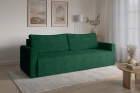 Kanapa sofa z funkcją spania welurowa Bergamo butelkowa zieleń Monolith