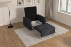 Ciemnoszara sofa amerykanka 1-osobowa rozkładana do spania Luna 1 Poso