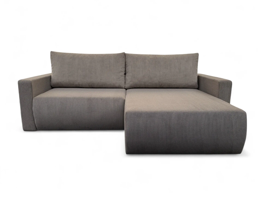 Komfortowy narożnik Bergamo z funkcją spania, sofa z pojemnikiem na pościel