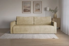 Beżowa kanapa sofa 3-osobowa z funkcją spania Bergamo welur Monolith