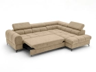 Duży narożnik do salonu z funkcją spania Veno prawy beżowy boucle Lambi
