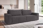 Sofa sztruksowa z funkcją spania szara kanapa rodzinna do salonu Como Poso