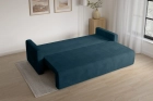 Granatowa kanapa sofa z funkcją spania do salonu Bergamo welur Monolith