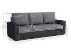 Kanapa Gabryś sofa z funkcją spania w tkaninie plecionka i welurze