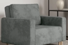 Sofa amerykanka 1-osobowa szara rozkładana do spania Luna 1 Monolith