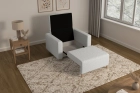 Amerykanka 1-osobowa szara biel sofa rozkładana z pojemnikiem Luna 1 Lambi