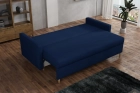 Granatowa kanapa z funkcją spania Skandynawska welur Kronos