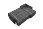 Narożnik bouclé Cloud z funkcją spania w szarej bieli boucle Lambi 09