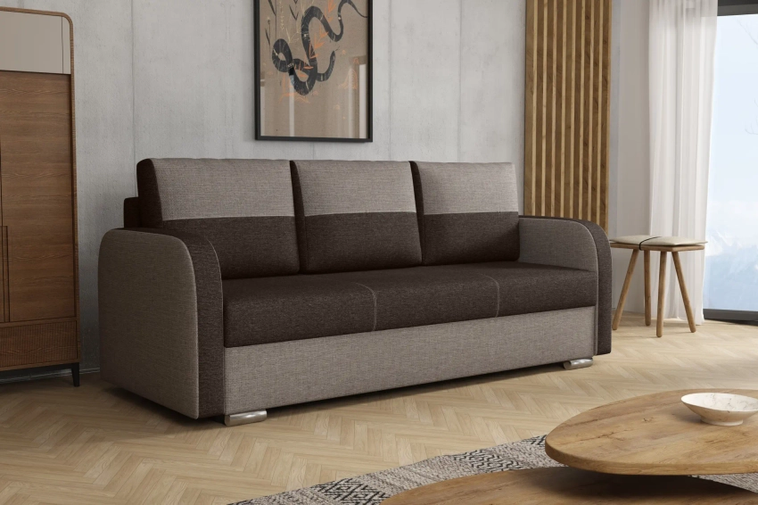 Kanapa Tores sofa rozkładana do spania w wytrzymałej plecionce i welurze