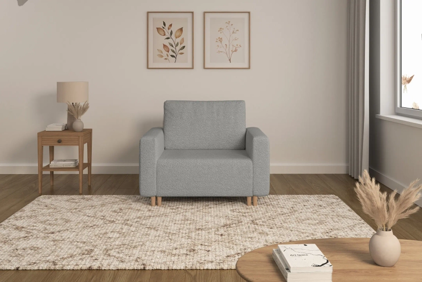 Amerykanka 1-osobowa szara sofa z funkcją spania rozkładana Luna 1 Lambi