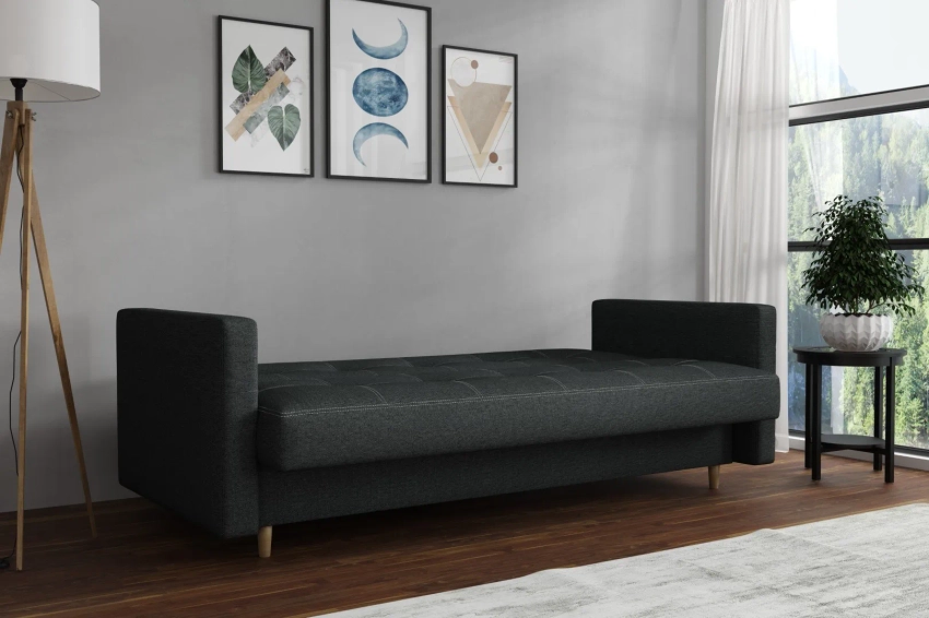 Wersalka z bokami rozkładana sofa Nadia z funkcją spania w wytrzymałej tkaninie Inari