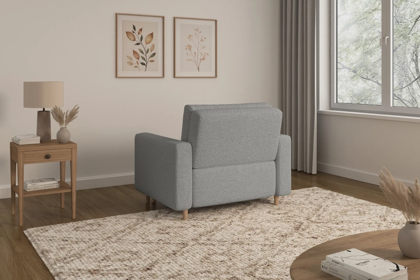 Amerykanka 1-osobowa szara sofa z funkcją spania rozkładana Luna 1 Lambi
