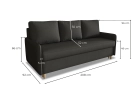 Kanapa Milano sofa rozkładana z funkcją spania w delikatnej tkaninie welurowej